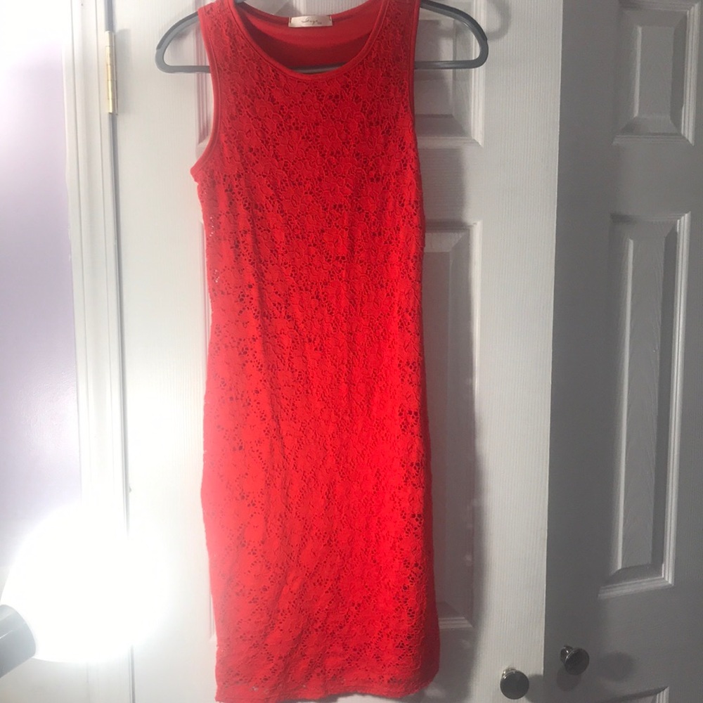 Gaze Red Lace Bodycon Dress